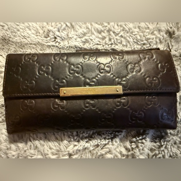 Vintage Gucci Brown Leather Wallet, Great Condition! - Picture 1 of 6